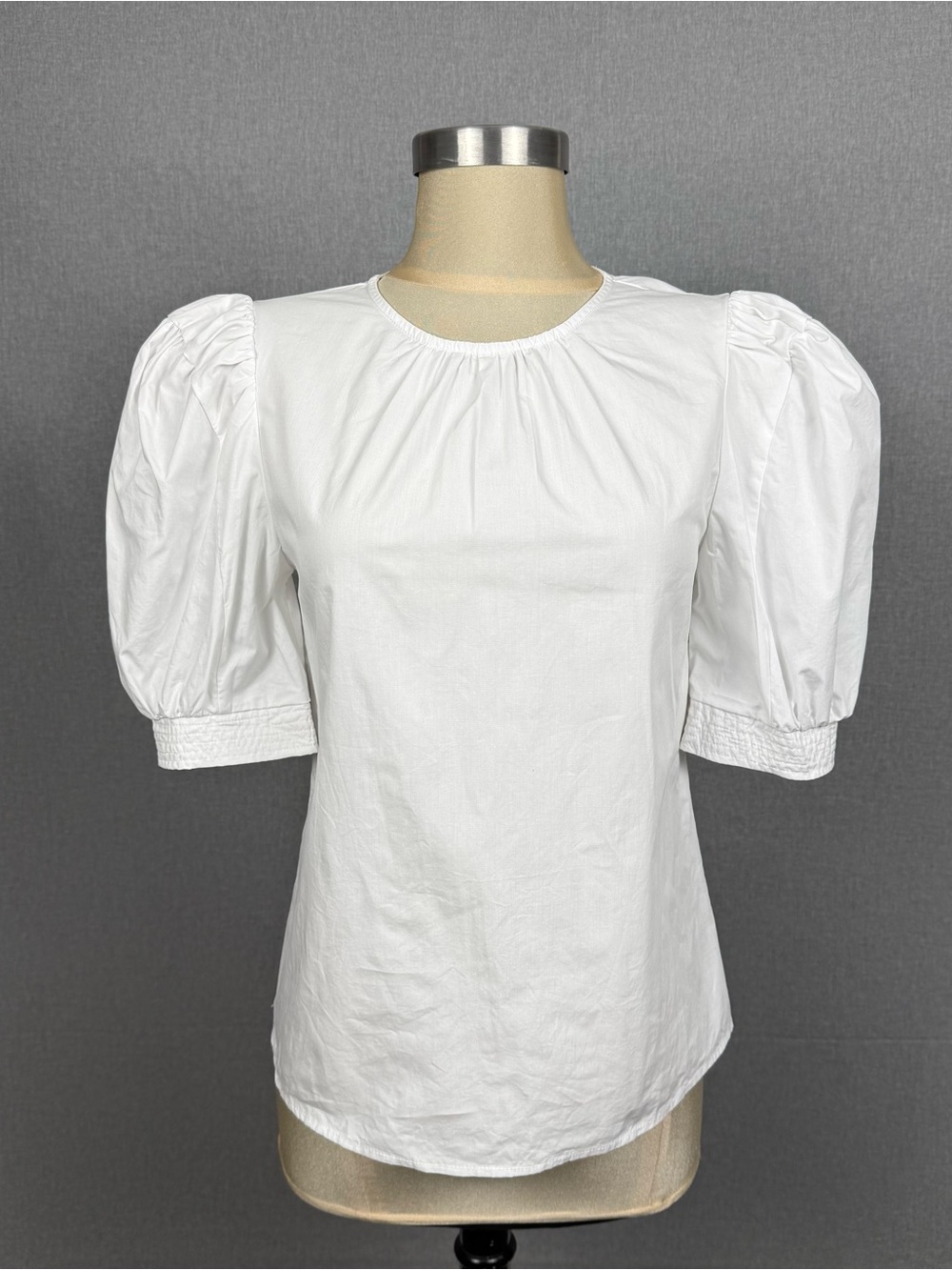 English Factory White Cotton Puff Sleeve Blouse Cottagecore Size S